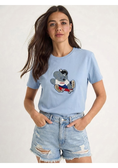 Shade Kadın Teddy Nakışlı İşlemeli Bisiklet Yaka Basic T-shirt 7533 60283952 - Bebe Mavisi Shade Kadın Teddy Nakışlı İşlemeli Bisiklet Yaka Basic T-shirt 7533 60283952 - Bebe Mavisi