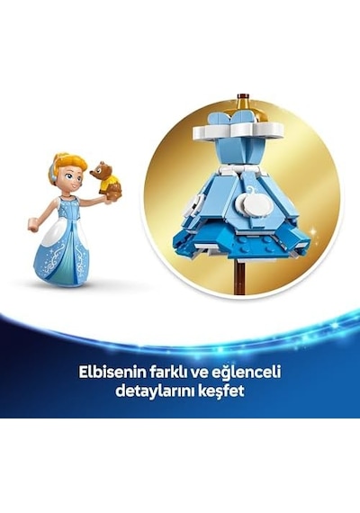 Sindirella&apos Nın Elbisesi 43266-9 Yaş Ve Üzeri Prenses Seven Kız Ve Erkek Çocuklar İçin Sergileme Standı Ve Sindirella Mini Bebeği İçeren Yaratıcı Oyuncak Yapım Seti 474 Parça