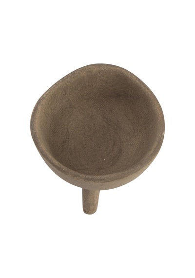 Küçük Saksı, Mat, Boz Kahverengi, Pişmiş Toprak, 7,6 Cm