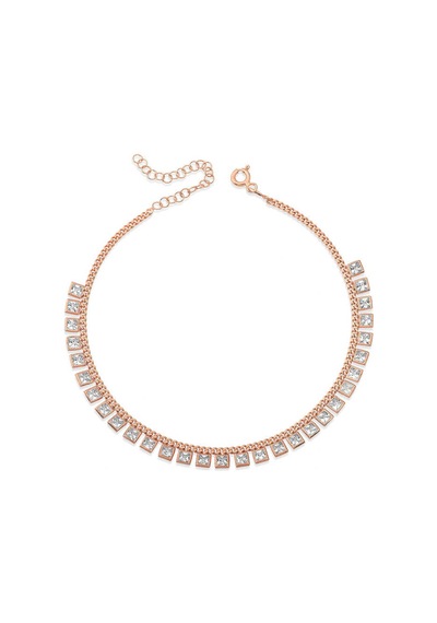 Gümüş Zirkon Taşlı Rose Halhal T4751 Rose