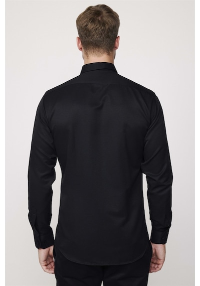 Tudors Modern Slim Fit Pamuklu Kolay Ütü Armürlü Erkek Siyah Gömlek-23994-siyah Siyah Tudors Modern Slim Fit Pamuklu Kolay Ütü Armürlü Erkek Siyah Gömlek-23994-siyah Siyah
