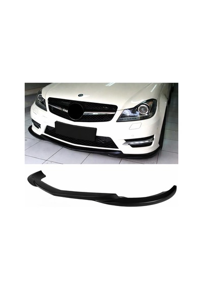 Aftermarket W204 Uyumlu Ön Tampon Eki Parlak Siyah Plastik