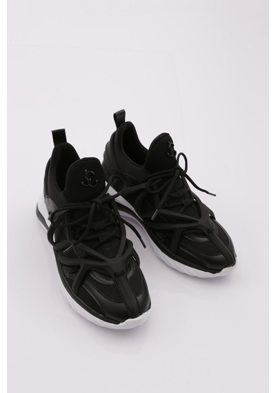 Dgn 044 Kadin Bağcikli Sneaker Ayakkabi 044-2252-R1534 Siyah