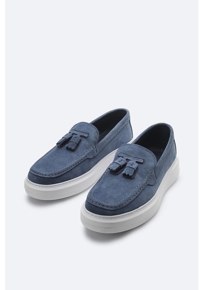 Avva Erkek İndigo %100 Süet Hafif Loafer Ayakkabı A41y8029 Indigo