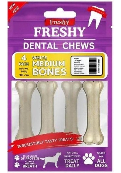 Freshy Dental Chews Medium Bone Köpek Çiğneme Kemiği 145gr 4lü