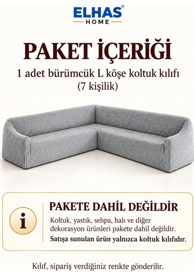 Bürümcük Eteksiz L Köşe Koltuk Örtüsü. 7 Kişilik Esnek, Köşe Koltuk Kılıfı. Toplam Uzunluk 550cm Krem - 796363643 Krem Bürümcük Eteksiz L Köşe Koltuk Örtüsü. 7 Kişilik Esnek, Köşe Koltuk Kılıfı. Toplam Uzunluk 550cm Krem - 796363643 Krem