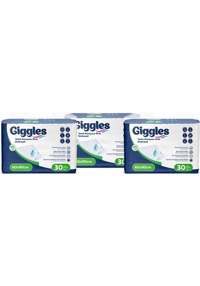 Giggles 60x90 Yatak Koruyucu Örtü 3 Paket 90 Adet