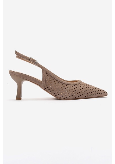 Luvishoes Uvıen Vizon Süet Kadın Topuklu Ayakkabı