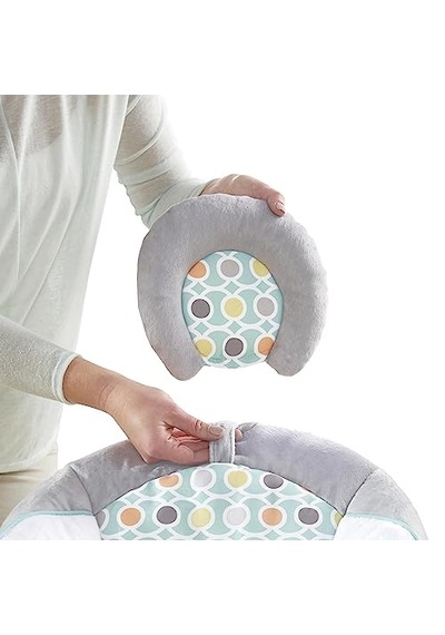 Ingenuity Rahatlatıcı Ana Kucağı Bebek Koltuğu, Sesler Ve Titreşimler, 0-6 Ay, 9 Kg'a Kadar - Morrison, Fil/aslan Oyuncaklı Gri/mavi