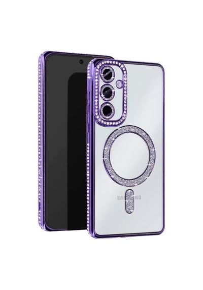 Newface Samsung Galaxy S23 Fe Joke Simli Magneticsafe Kılıf - Derin Mor
