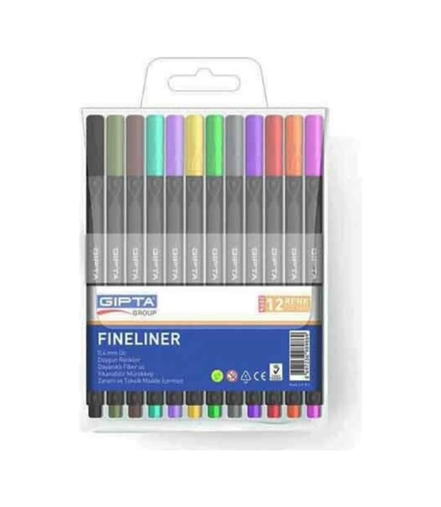Fineliner Üçgen 0.4 Mm 12 Renk Kalem Seti