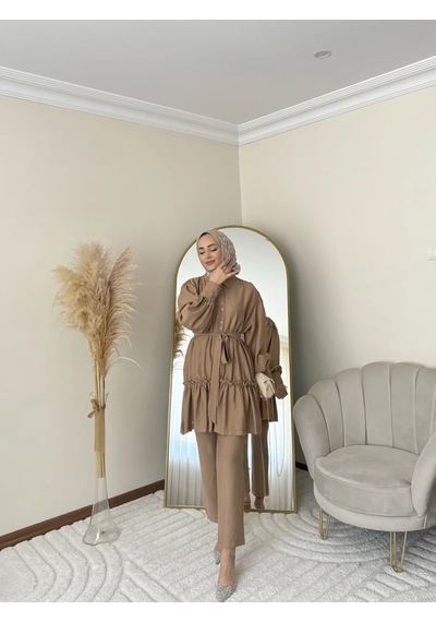 Hasenna Ptkm002 Büzgülü Fırfırlı Takım Taş