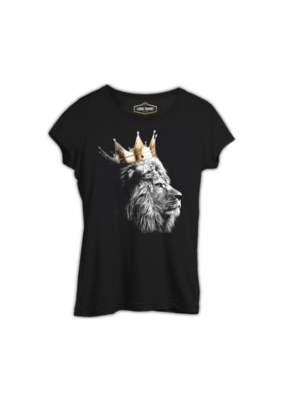 Aslan - Kral Taç Siyah Bayan Tshirt