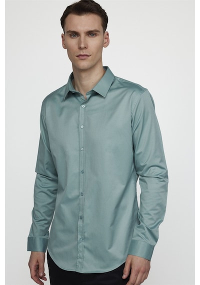 Tudors Slim Fit Likralı Düz Pamuk Saten Erkek Yeşil Gömlek-22436-yeşil Yeşil Tudors Slim Fit Likralı Düz Pamuk Saten Erkek Yeşil Gömlek-22436-yeşil Yeşil