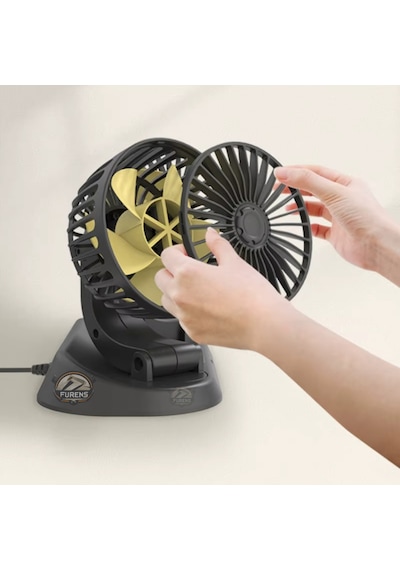Araç İçi Vantilatör 360 Dönebilen Torpido Üstü Çift Başlıklı Vantilatör 12v Uyumlu Çakmaklık Girişli Soğutucu Fan