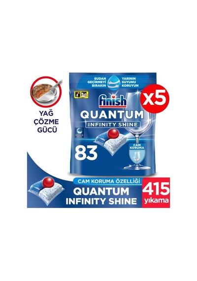 Quantum Infinity Shine 415 Kapsül Bulaşık Makinesi Deterjanı Tableti 5 X 83 Kapsül