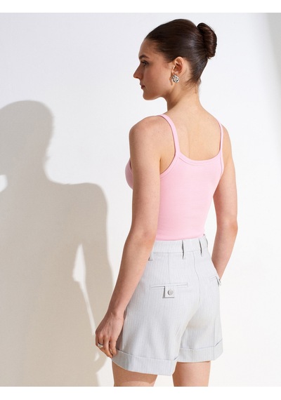 Dilvin 32774 Halter Yaka Top-toz Pembe