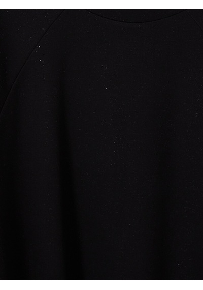 Lcw Modest Siyah Simli Kadın Sweatshirt Tunik