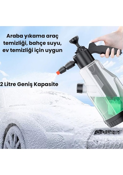 Coofbe Yüksek Basınçlı 2litre Ev Bahçe Temizlik Araç Yıkama Köpük Püskürtücü Otomatik El Pompası