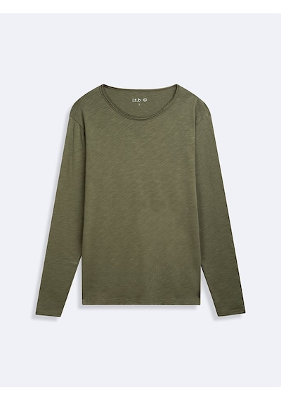 Ltb Uzun Kollu Bisiklet Yaka Basic Yeşil Sweatshırt Yeşil 2XL