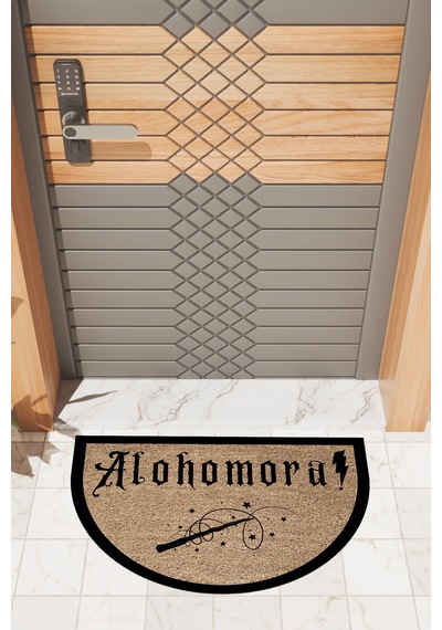 Rugmood Modern Dijital Paspas Kahverengi Alohomora Paspas - Kapı Önü Paspası