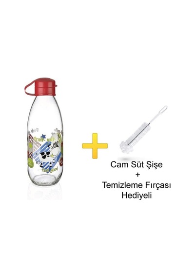 Titiz Süt Su Şişesi Moo Bottle 1 Litre Şişe Temizleme Fırçası