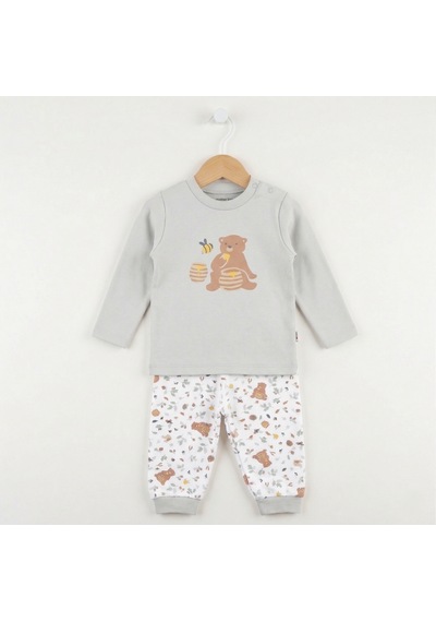 Motherlove %100 Organik Bebek Pijama Takımı 3 - 36 Ay Gri