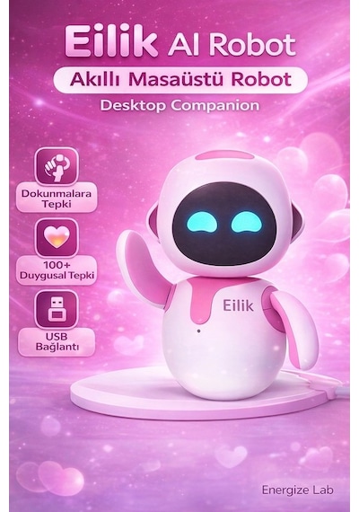 Eilik Akıllı Masaüstü Robot Oyuncak Aı Robot Desktop Companion Robot Evcil Robot Yeşil Pembe