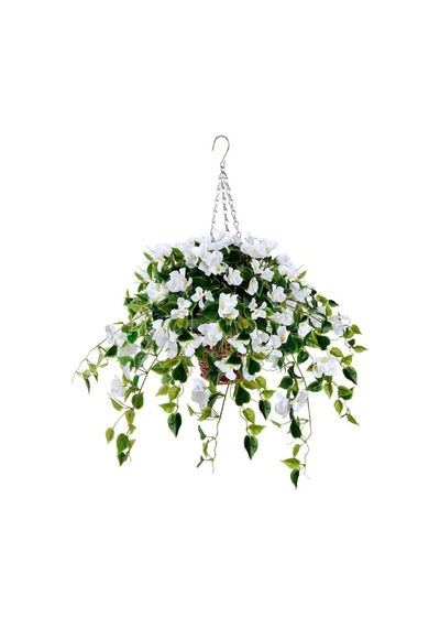 Yapay Çiçek Beyaz Begonvil Çiçeği 8dallı 70cm Sarkan Çiçek