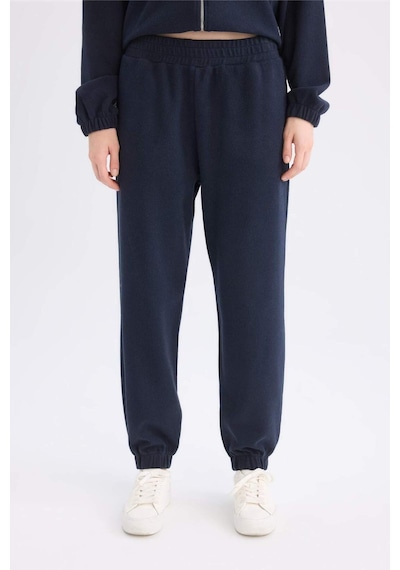 Defacto Coool Beli Paçası Lastikli Basic Düz Jogger Eşofman Altı E1478AX24WNNV241 Lacivert