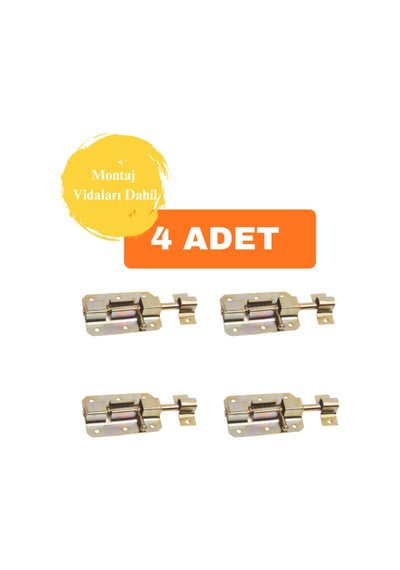 Yaylı Mavzer Sürgüsü Kapı Pencere Metal Sürgülü Kiliti Emniyet Kilidi 4 Adet Vidalar Dahil