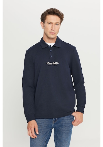 AC&Co / Altınyıldız Classics Erkek Lacı 2 İplik Pamuklu Standart Fit Normal Kesim Polo Yaka Sweatshirt