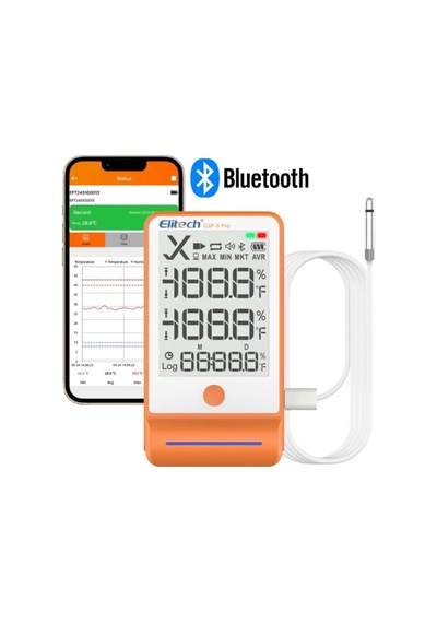 Elitech Gsp-6 Pro Akıllı Sıcaklık Ve Nem Kaydedici Datalogger Çok Renkli