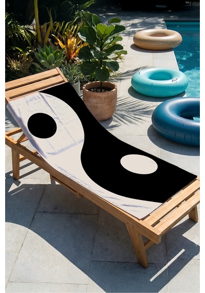 Siyah Beyaz Ying-yang Modern Plaj Havlusu - Soyut Minimalist Tasarım Hızlı Kuruyan Mikrofiber Havlu Donuk Karamel Siyah Beyaz Ying-yang Modern Plaj Havlusu - Soyut Minimalist Tasarım Hızlı Kuruyan Mikrofiber Havlu Donuk Karamel