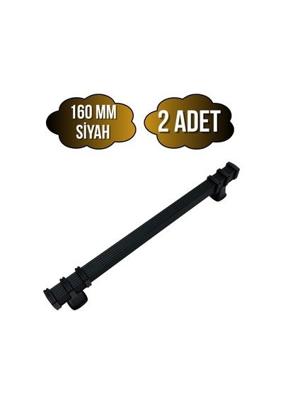 Kare Çizgili Siyah Metal Dolap Kulpu Mobilya Ve Mutfak Dolap Kulpu Siyah 160mm 2 Adet Siyah