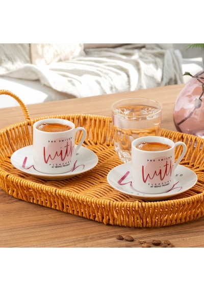 Porsima 10 Porselen 12 Parça Türk Kahve Fincan Takımı 90ml