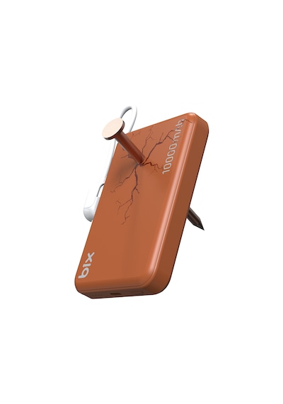 Bix Pb121 Qi2.2 Sertifikalı 25w Kablosuz Magsafe 10000mah Ultra Korumalı Powerbank Dahili Usb-c Kablolu Turuncu