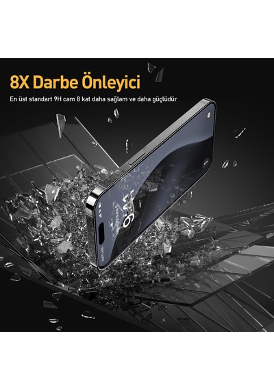 İphone 16 Serisi İle Uyumlu 5d Privacy Easyfit 2 Adet Kolay Uygulama Aparatlı Ekran Koruyucu Temperli Cam Hayalet Ekran İphone 16 Pro