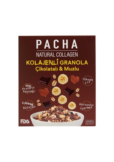 2 Adet Pacha Doğal Proteinli Çikolata Muzlu Kolajenli Granola 300 G