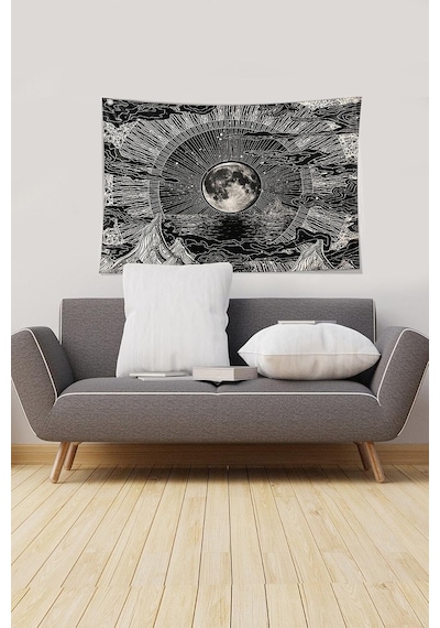 Pelangi Siyah-beyaz Ay New Moon Leke Tutmaz Kadife Kumaş Duvar Örtüsü Duvar Halısı Tapestry Ywll377, 70 X 100 Çok Renkli