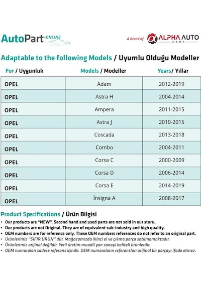 Opel İçin Bagaj Ve Kapı Eşik Klipsi- 50 Adet