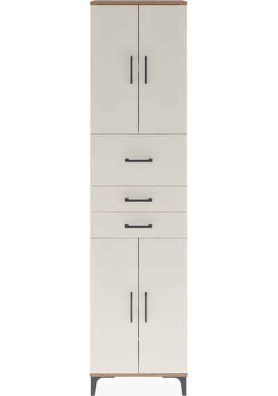 Arges Dolap 4 Raflı 3 Çekmeceli 4 Kapaklı 60x30x243 Çam-aytaşı Çam