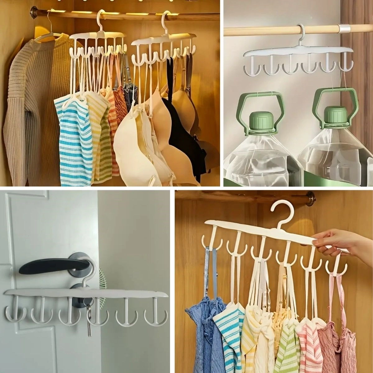 Mcg 1 Adet Yer Tasarruflu 6 Kancalı Plastik Dolap İçi Düzenleyici Pratik Askı Renkli