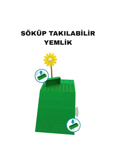 Ada Akvaryum Papatya Su Kaplumbağası Rampalı Dinlenme Platformu Yemlikli