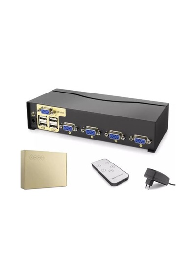 Hadron Hdx1381 4 Port Vga Kvm Switch Uzaktan Kumanda 5v Adaptör Kdo
