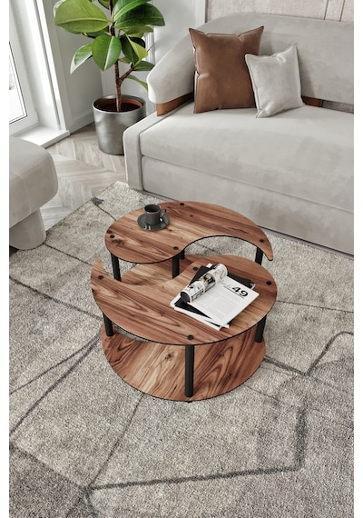 Yin Yang Unıty Serenıty Orta Sehpa 2 Li Madran Ceviz-70 Cm Ceviz
