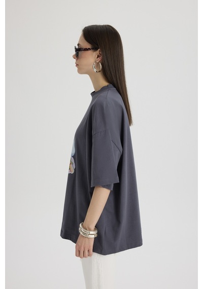 Mai Studios Co. Mood Oversize Füme T-shirt Füme