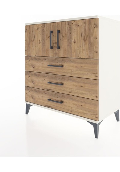 Hyperion Şifonyer Tek Raflı 3 Çekmeceli 2 Kapaklı 88x44x96 Aytaşı-çam Aytası
