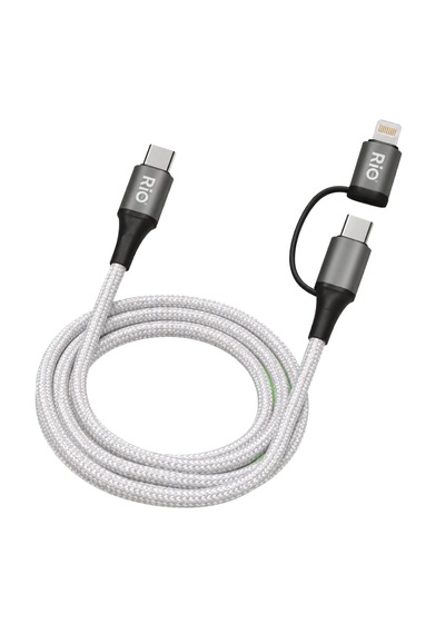 Flayse Nylon Örgü 3 İn 1 Hızlı Şarj Ve Data Kablosu Type-c Lightning Micro Usb