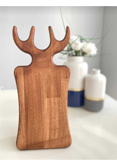 Geyik Model Kesme Sunum Tahtası Ahşap